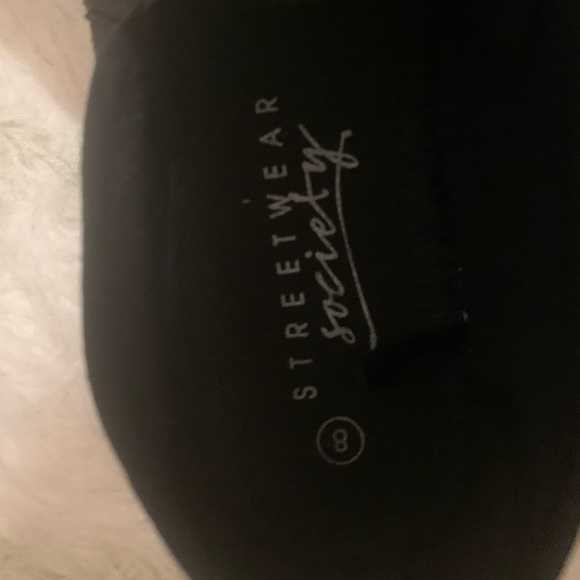 Black canvas slip on platform runners - Picture 3 of 3